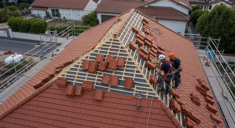Artisan AS Couverture intervenant en urgence sur une toiture en Vendée